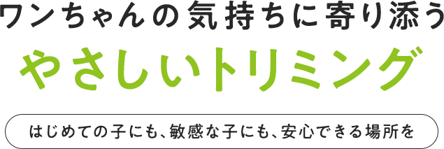 ワンちゃんの気持ちに寄り添うやさしいトリミング はじめての子にも、敏感な子にも、安心できる場所を